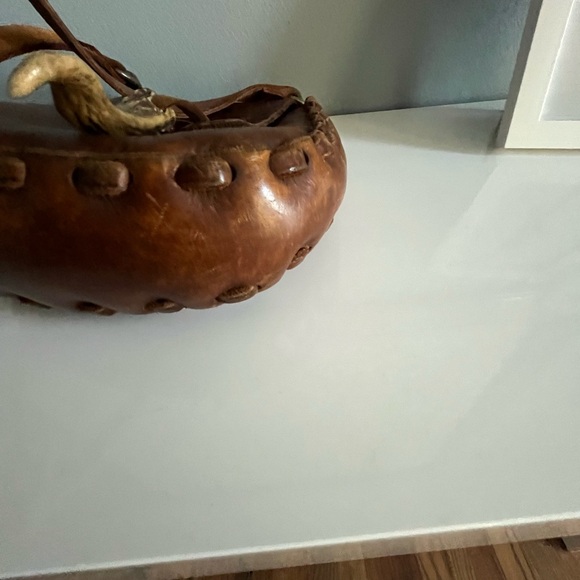 Vintage 1970’s Brown Leather Shoulder Drop Bag - Picture 12 of 16